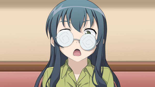 Bluehair surprised girl glasses collared free wallpaper for desktop - medium preview image