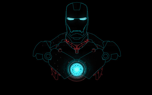 Glowing man dark circle chest free wallpaper for desktop - medium preview image