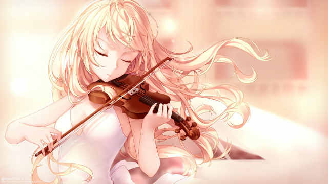 Woman long hair violin window free wallpaper for desktop - medium preview image