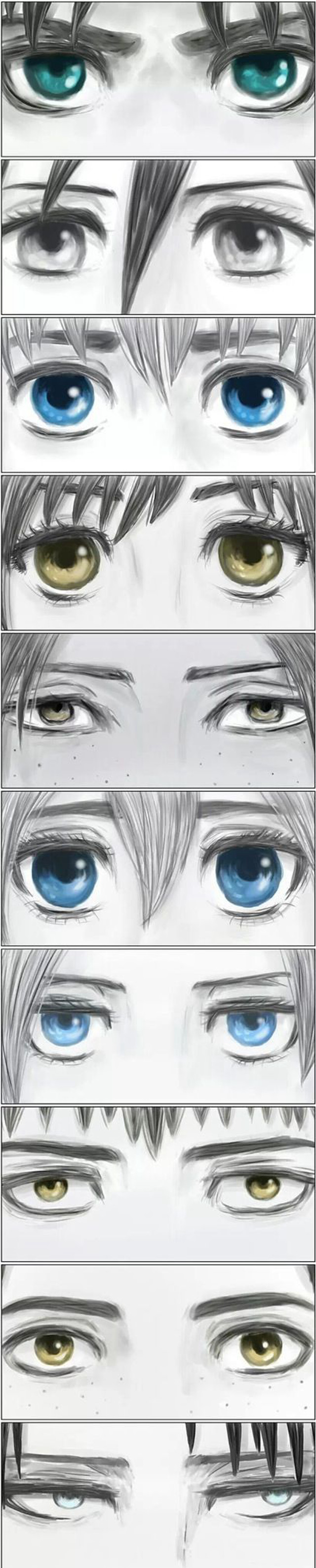 Colored eyes different shapes sizes free wallpaper for mobile - medium preview image