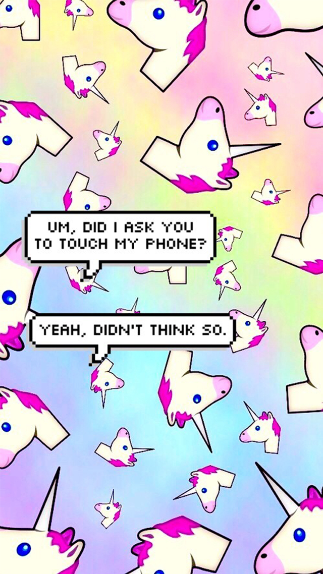 Unicorn with message on it free wallpaper for mobile - medium preview image