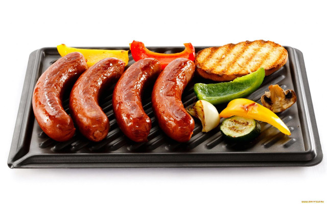 Grill sausages peppers vegetables hotdog free wallpaper for desktop - medium preview image