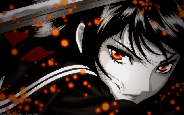 Anime gothic redeyes blackhair orangeeyes free wallpaper for desktop - medium preview image