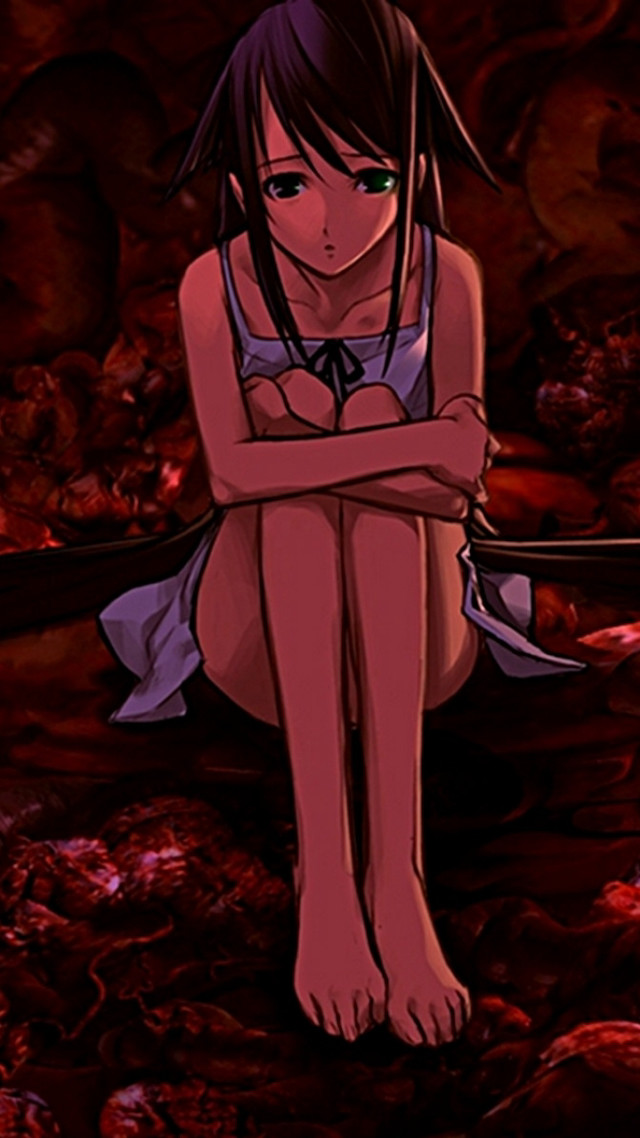 Girl sitting arms crossed legs free wallpaper for mobile - medium preview image