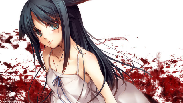 Gothic anime blood splatters yandere free wallpaper for desktop - medium preview image