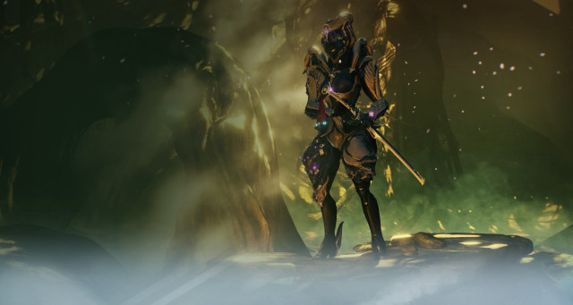 Man suit sword forest fog free wallpaper for desktop - medium preview image