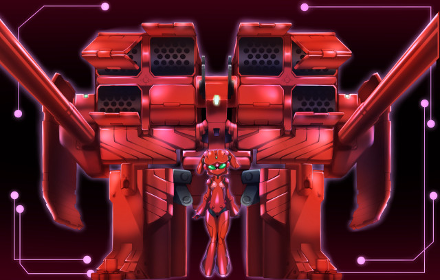 Red robot large gun red free wallpaper for desktop - medium preview image