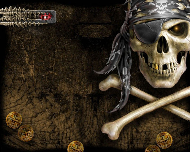Pirate skull bandana crossed swords free wallpaper for desktop - medium preview image