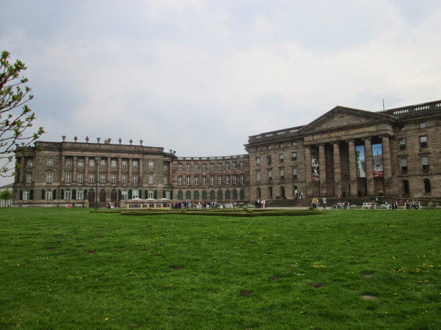 Neoclassical castle tree grassy lawn free wallpaper for desktop - medium preview image