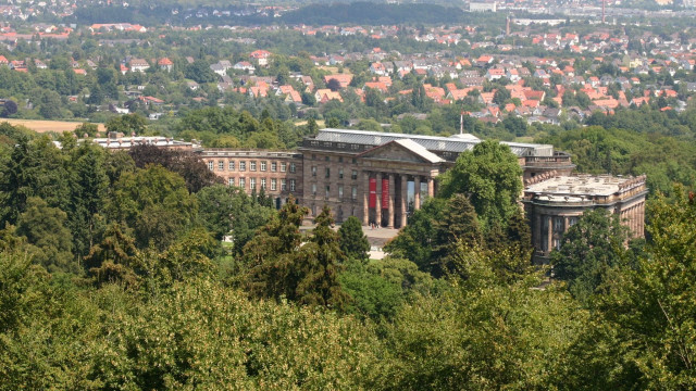 Building forest city trees background free wallpaper for desktop - medium preview image