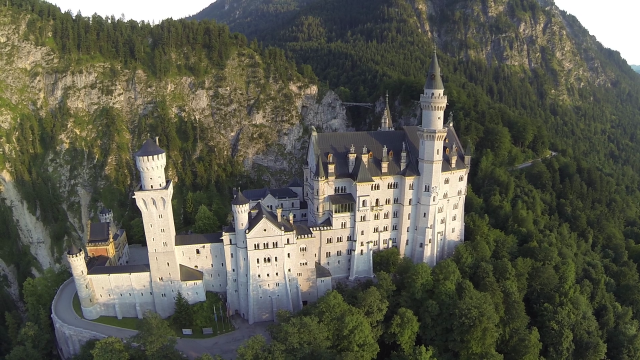 Castle forest mountain river scenery free wallpaper for desktop - medium preview image