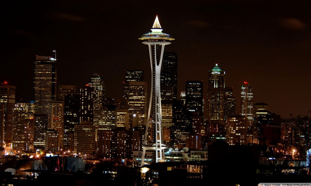 City skyline tall tower night #2 free wallpaper for desktop - medium preview image