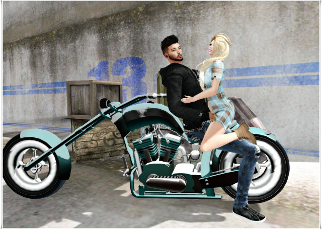 Virtual world blue motorcycle evelyn free wallpaper for desktop - medium preview image