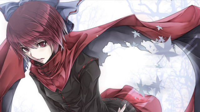 Anime red hair red cape free wallpaper for desktop - medium preview image