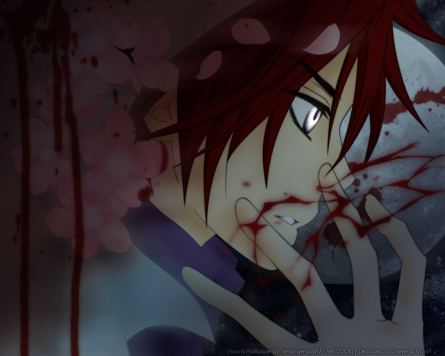 Red haired girl blood splatters free wallpaper for desktop - medium preview image