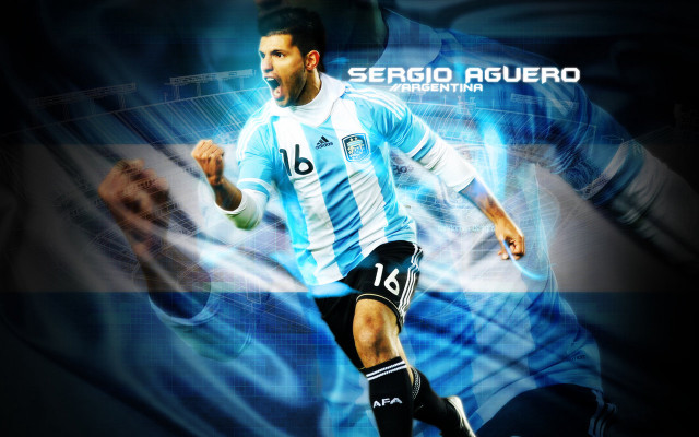 Soccer player running ball blue #2 free wallpaper for desktop - medium preview image