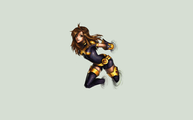 Flying woman black gold outfit free wallpaper for desktop - medium preview image