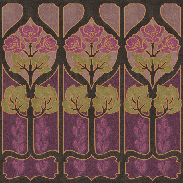 Tree flower leaf purple border free wallpaper for tablet - medium preview image