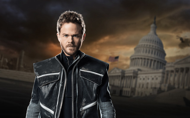 Man leather jacket building sky free wallpaper for desktop - medium preview image