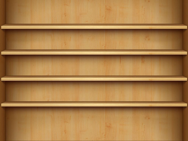 Wooden shelf three shelves light free wallpaper for desktop - medium preview image