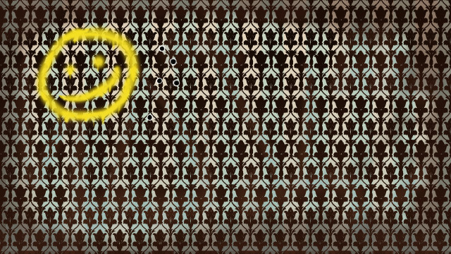 Yellow smiley face brown background free wallpaper for desktop - medium preview image