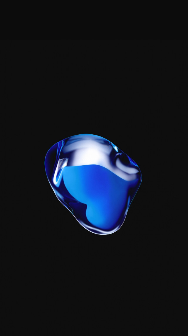 Blue apple holography raytraced c4d free wallpaper for mobile - medium preview image