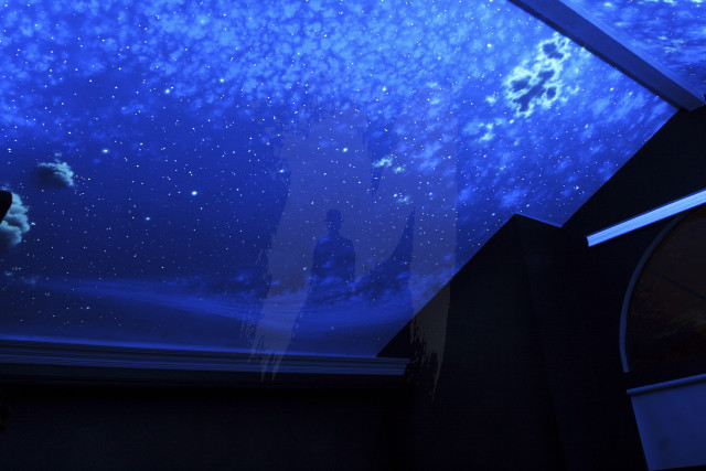 Starry sky moon planet city free wallpaper for desktop - medium preview image