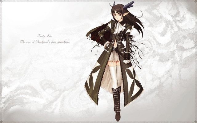 Woman coat boots sword white free wallpaper for desktop - medium preview image