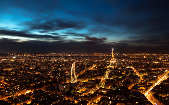 City night tower lights paris free wallpaper for desktop - medium preview image