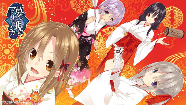 Anime girls red background japanese free wallpaper for desktop - medium preview image