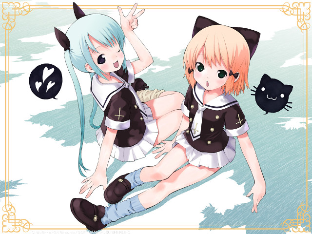 Anime girls cats back school free wallpaper for desktop - medium preview image