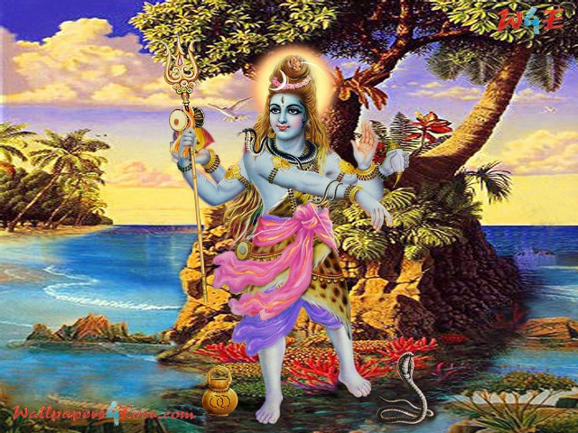 Hindu god lake tree snake free wallpaper for desktop - medium preview image