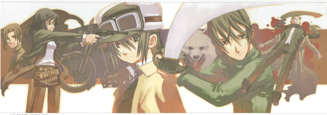 Anime characters sword holding group free wallpaper for desktop - medium preview image