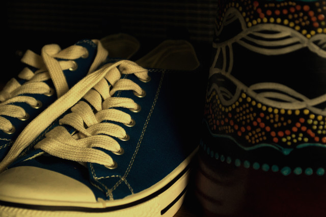 Painted shoes closeup bottom photorealism free wallpaper for desktop - medium preview image
