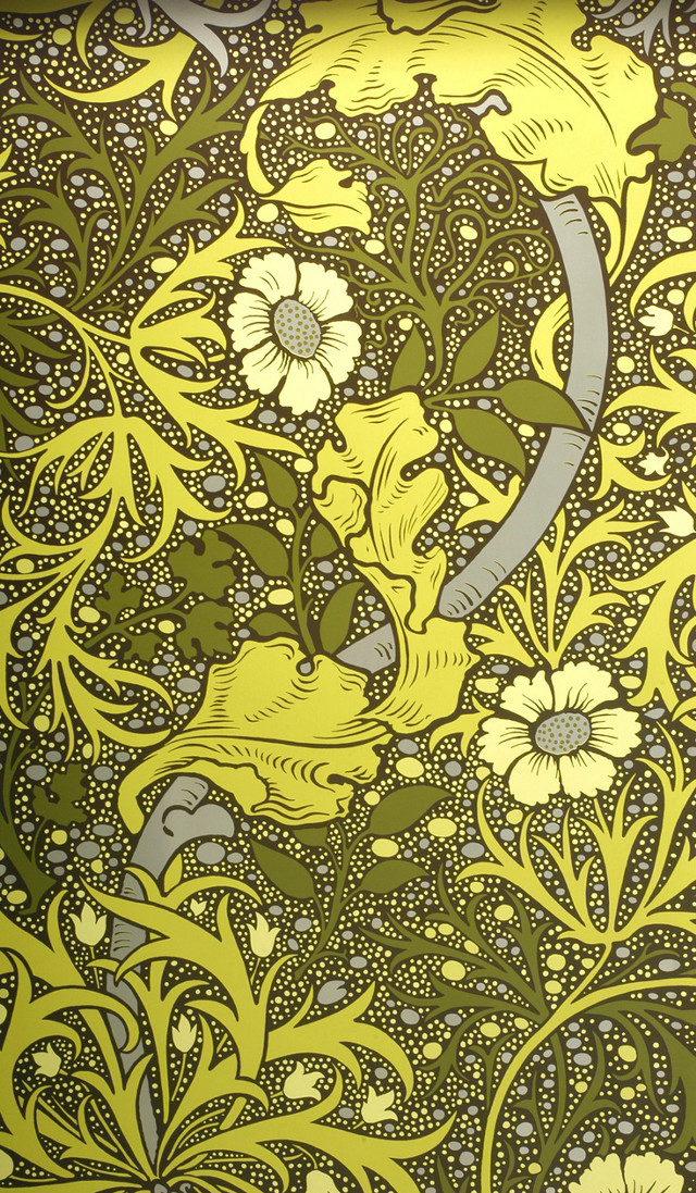 Bird flowers yellow background green free wallpaper for mobile - medium preview image