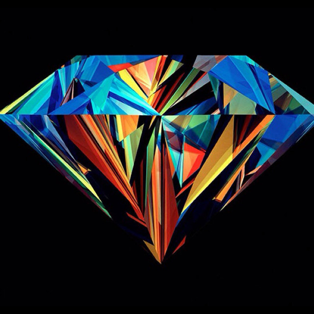 Colorful diamond black background blue free wallpaper for tablet - medium preview image