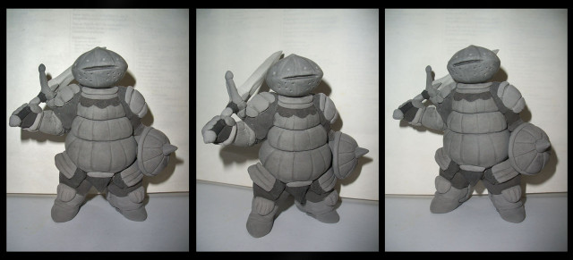 Paper turtle sword holding model free wallpaper for desktop - medium preview image