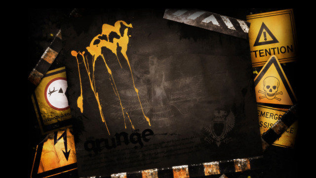 Black yellow wall skull sign free wallpaper for desktop - medium preview image