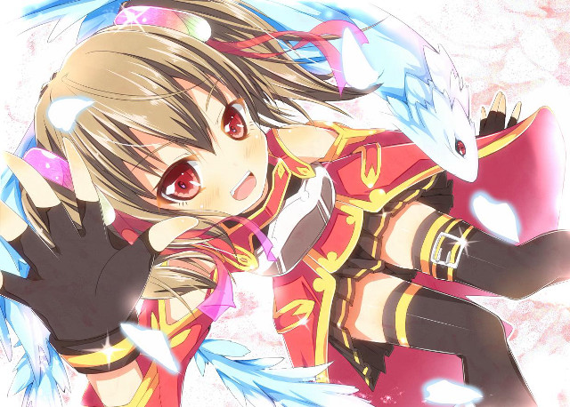 Anime angel wings red outfit free wallpaper for desktop - medium preview image