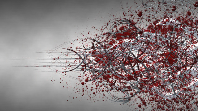 Red white objects floating gray free wallpaper for desktop - medium preview image