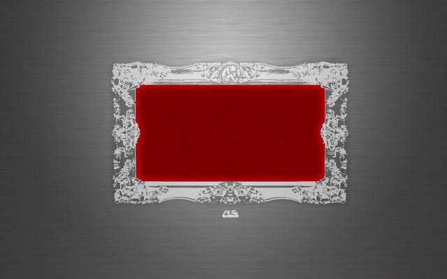 Red square silver frame metal free wallpaper for desktop - medium preview image