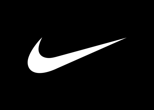 Nike logo black and white free wallpaper for desktop - medium preview image