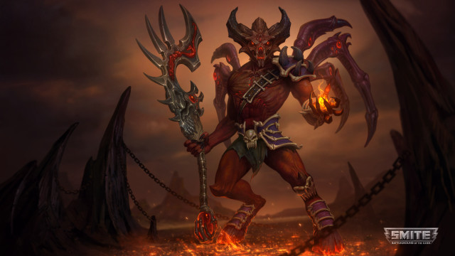 Demonic demon fire torch glowing free wallpaper for desktop - medium preview image