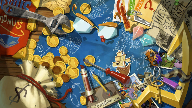 Items blue board clock hammer free wallpaper for desktop - medium preview image