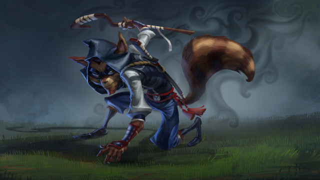 Man horse dog sword painting free wallpaper for desktop - medium preview image
