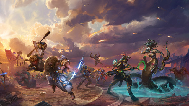 Fantasy group people sky background free wallpaper for desktop - medium preview image