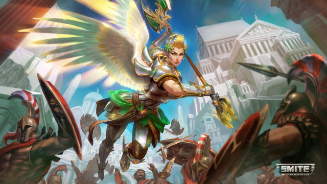 Woman sword wings battle city free wallpaper for desktop - medium preview image