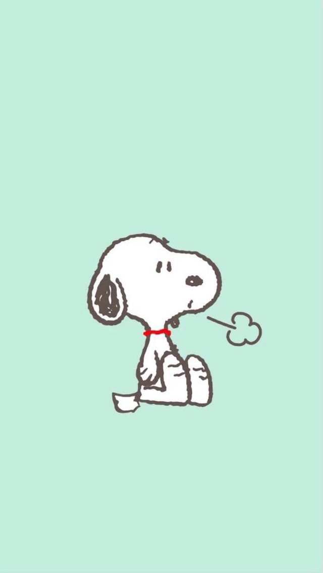 Snoopy dog red collar green free wallpaper for mobile - medium preview image
