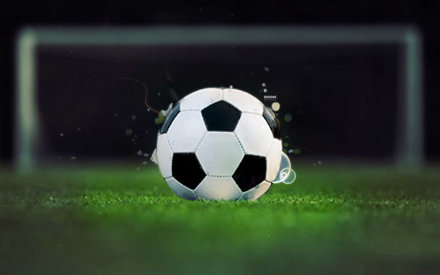 Soccer ball grass goal net free wallpaper for desktop - medium preview image