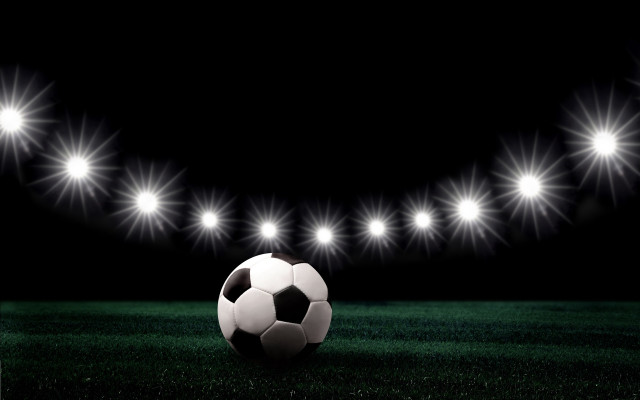 Soccer ball field lights moon free wallpaper for desktop - medium preview image
